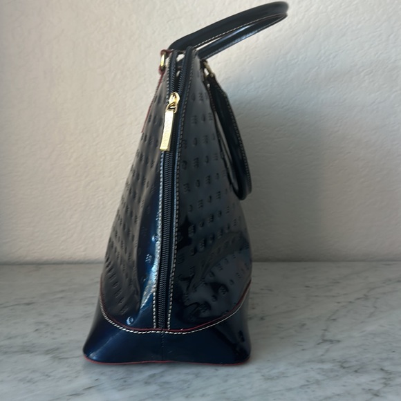 Arcadia Patent Leather Dark Navy Color Bag Italy - Picture 4 of 14
